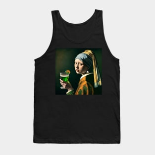 St. Paddy's Pearl: Girl with a Pearl Earring St. Patrick's Day Celebration Tank Top